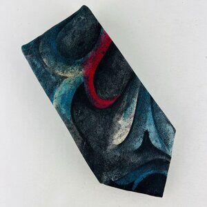 Domani Gray Blue Black Necktie Tie